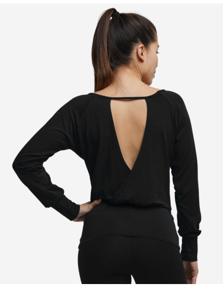 T-shirt de yoga manches longues - Atman peace - Noir